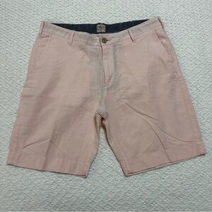 Faherty Malibu Chino Shorts Summer Pink Linen Cotton Men’s Size 34
